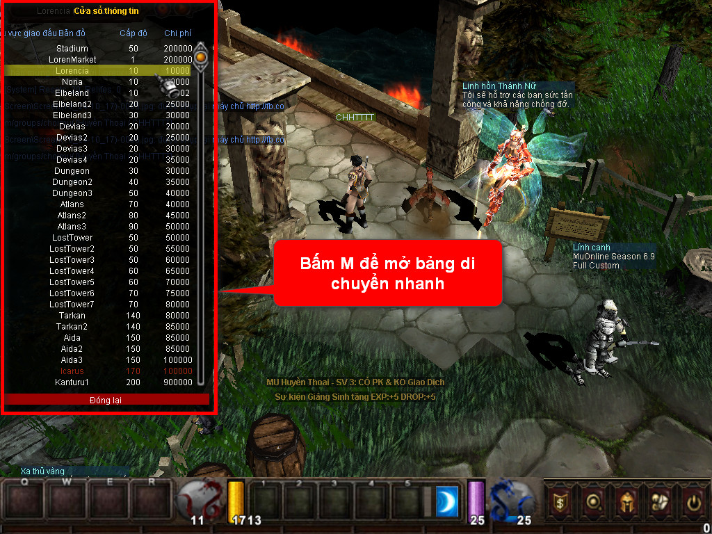 Chức năng chính của Game MU Huyền Bí